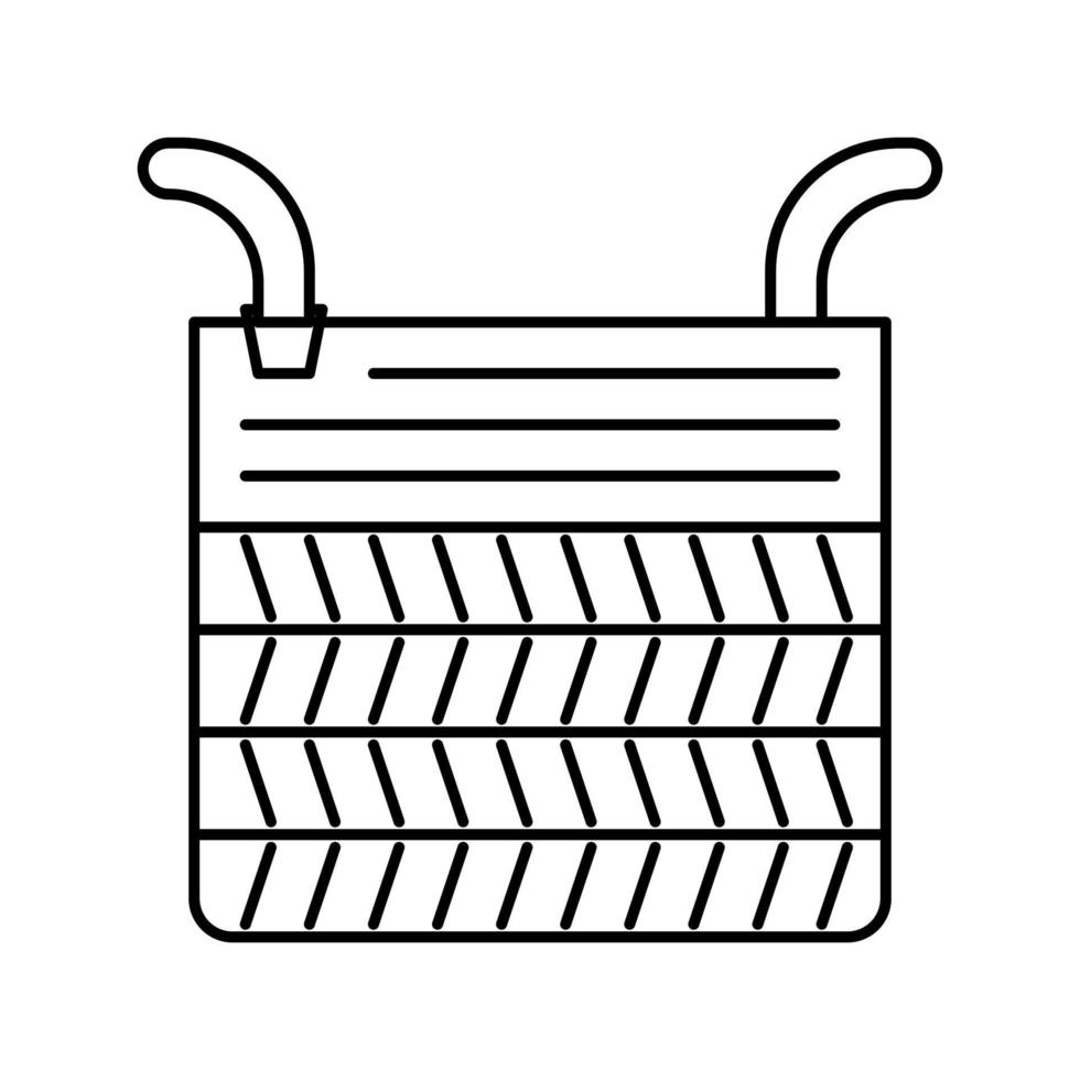 ilustración de vector de icono de línea de cesta de piso