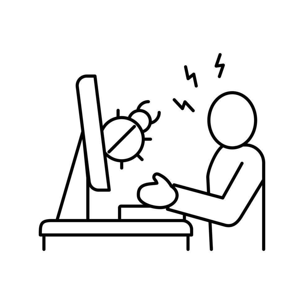 sysadmin fixing debug line icon vector illustration