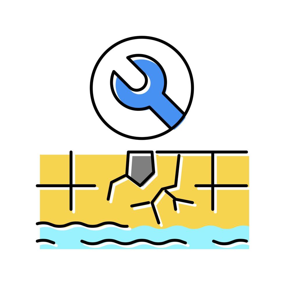 servicios de reparación de piscinas icono de color ilustración vectorial vector