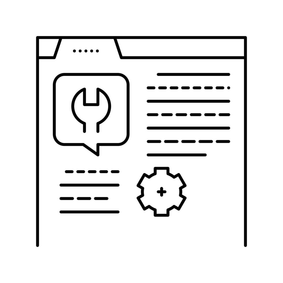 ilustración de vector de icono de línea de instrucción de configuración