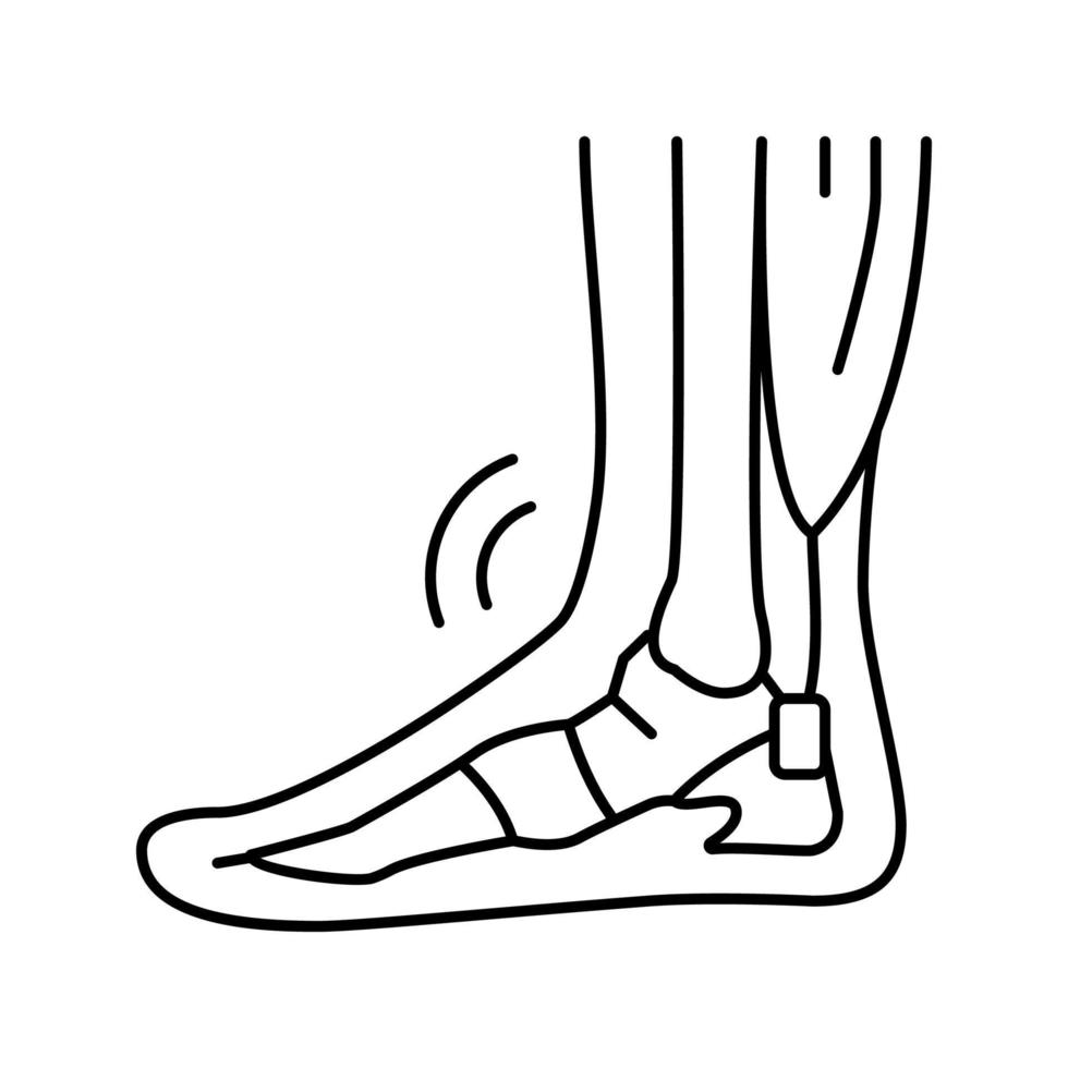 ilustración de vector de icono de línea de problema de tendinitis