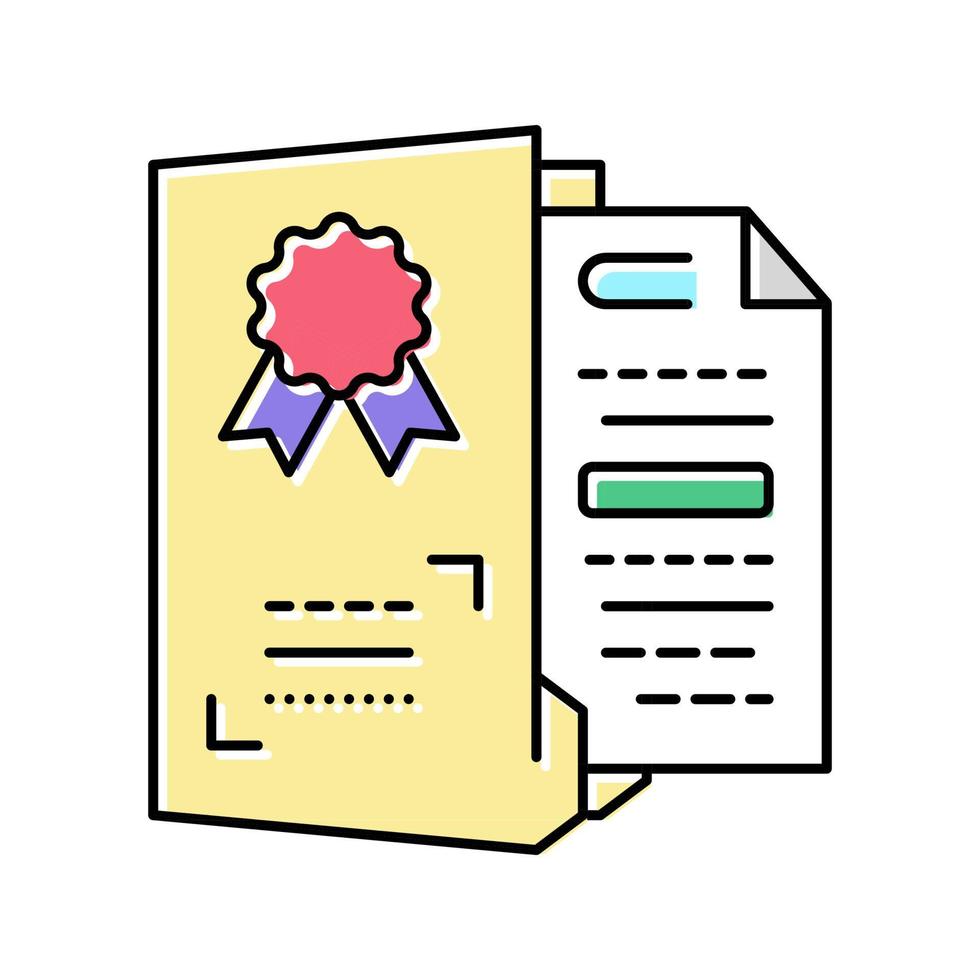patent product or idea document color icon vector illustration