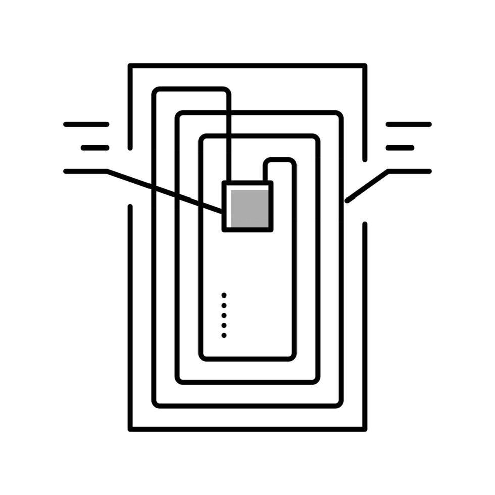 chip rfid structure color icon vector illustration