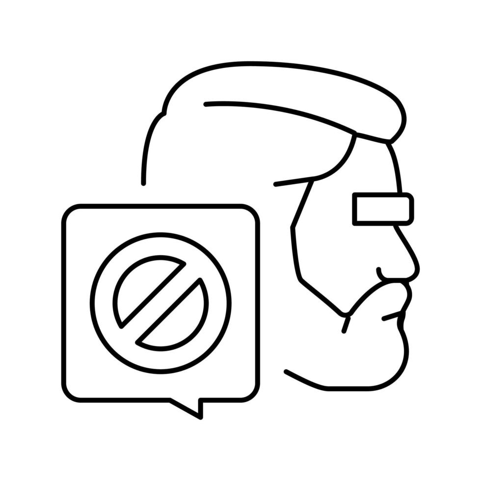 ilustración de vector de icono de línea de persona masculina cancelada