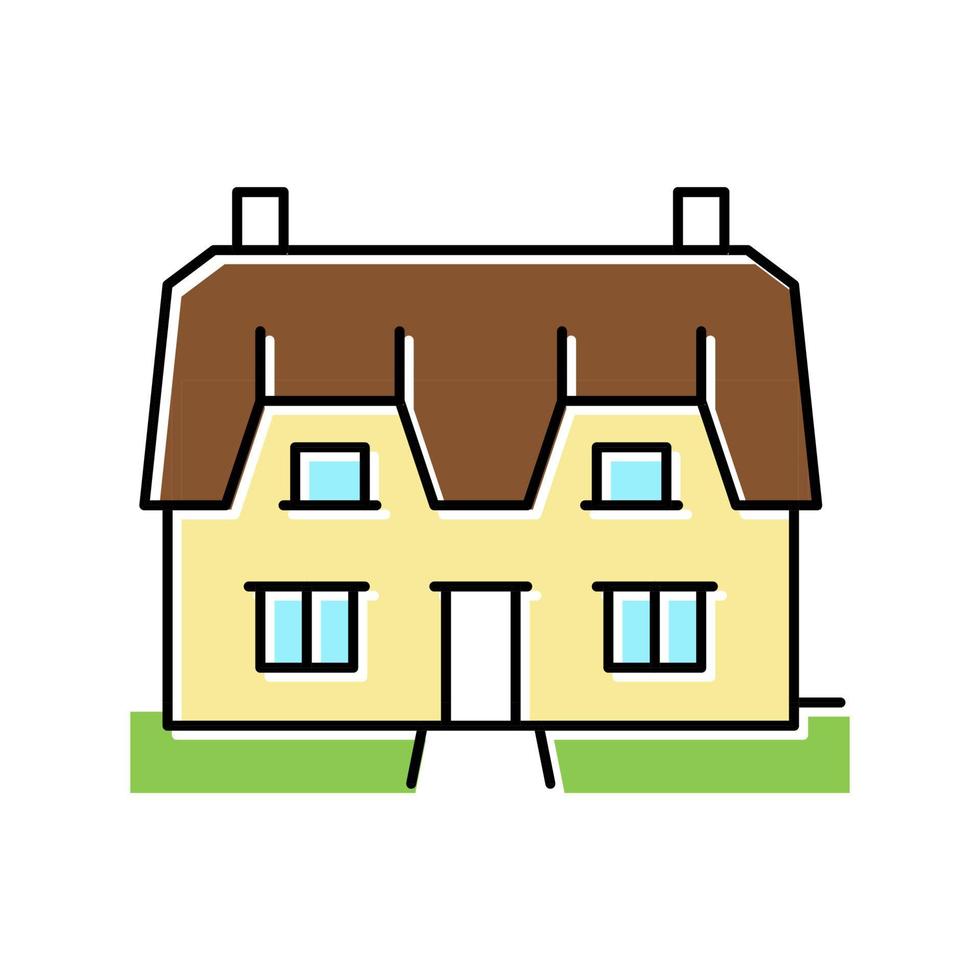 cottage house color icon vector illustration