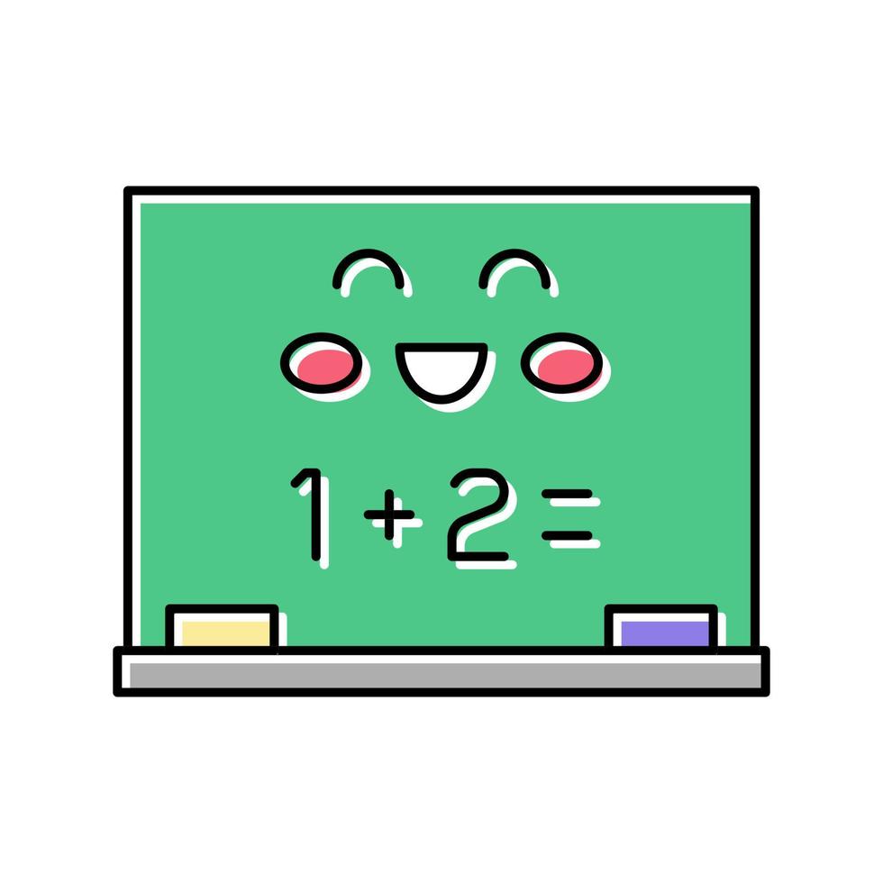 mathematics lesson kindergarten color icon vector illustration