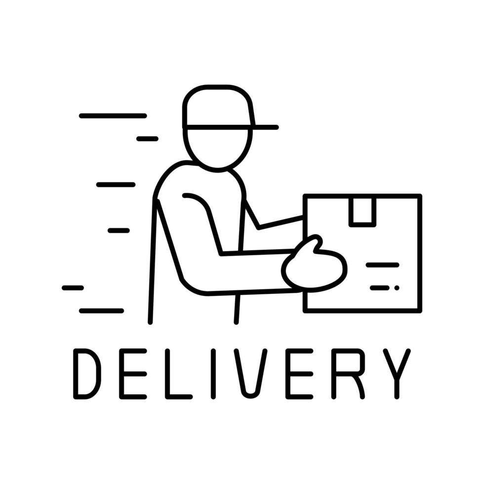 ilustración de vector de icono de línea de envío gratuito de mensajería de entrega