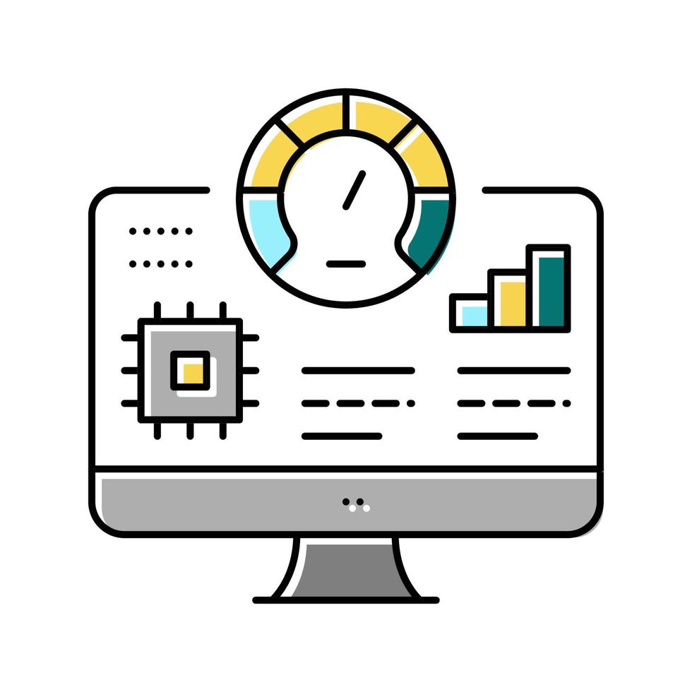 testing semiconductor manufacturing color icon vector illustration