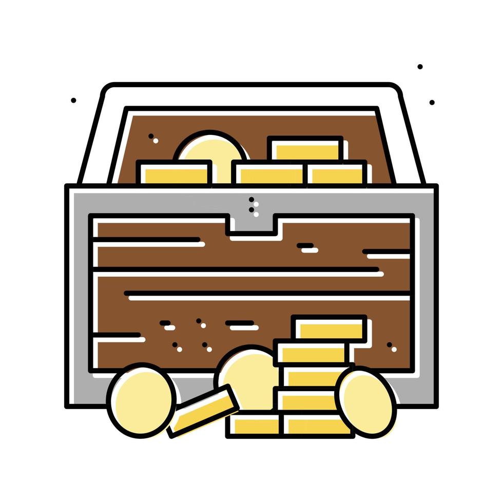 treasure chest found in pirate game color icon vector illustration