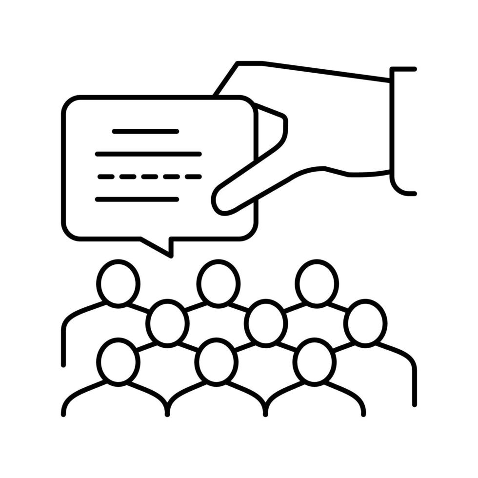 speech on forum line icon vector illustration