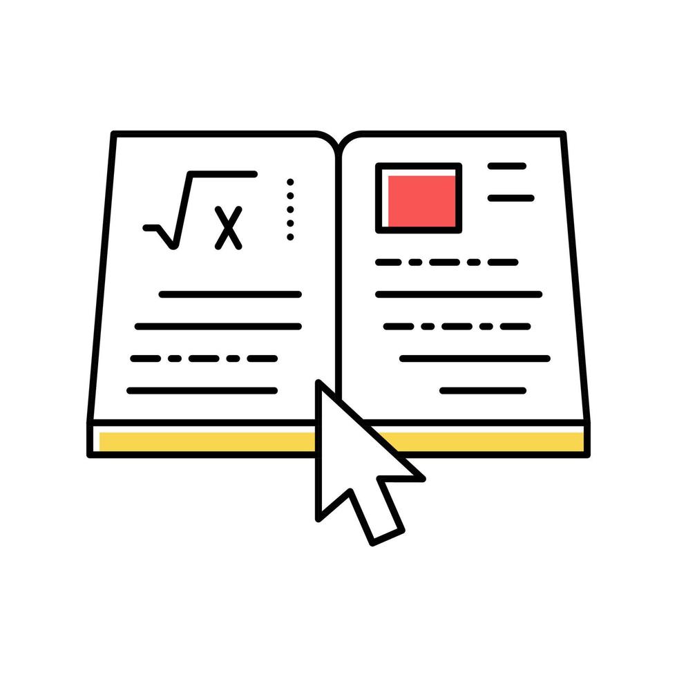 reading online education book color icon vector illustration