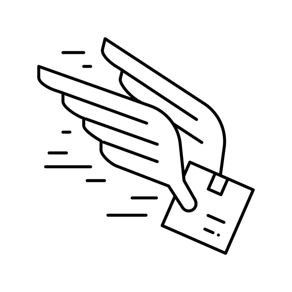 ilustración de vector de icono de línea de envío gratis de vuelo rápido
