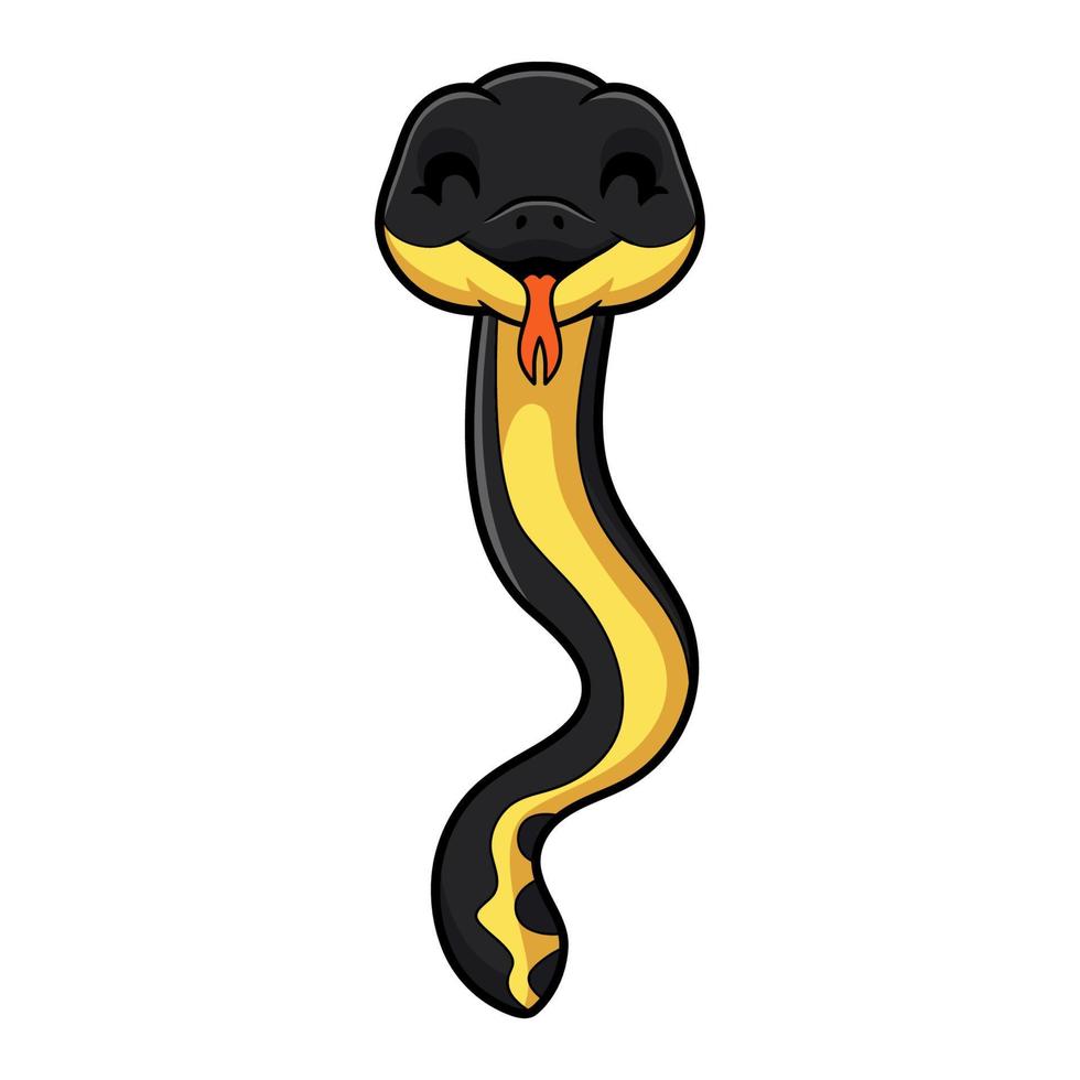 linda caricatura de serpiente de mar de vientre amarillo vector