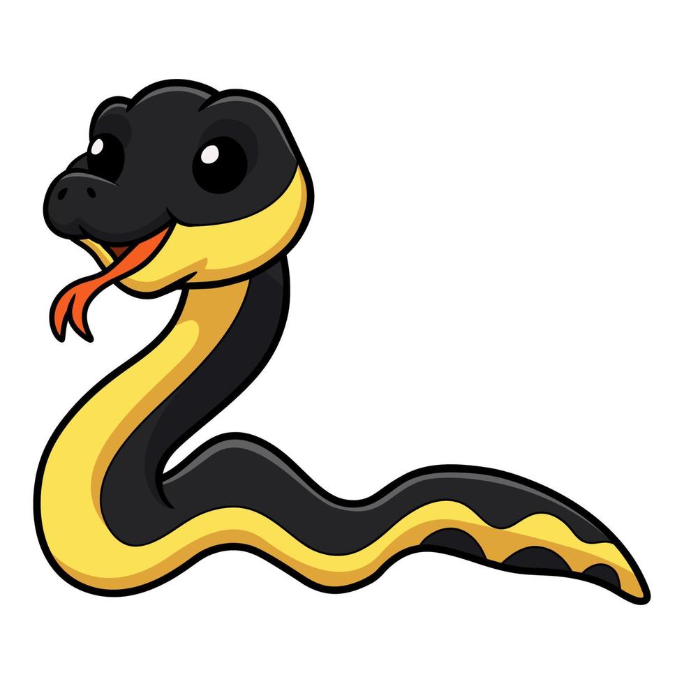 Cute yellow bellied sea snake cartoon vector