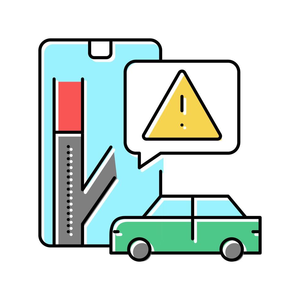 closed road warning color icon vector illustration