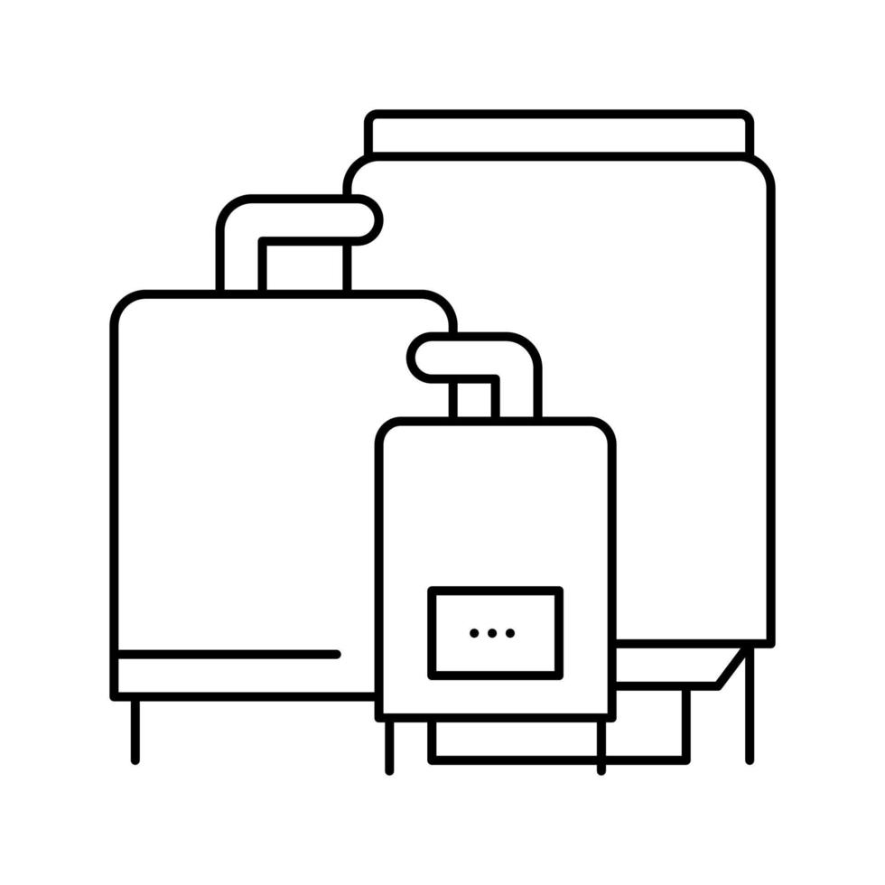 ilustración de vector de icono de línea de fabricación de medicamentos farmacéuticos
