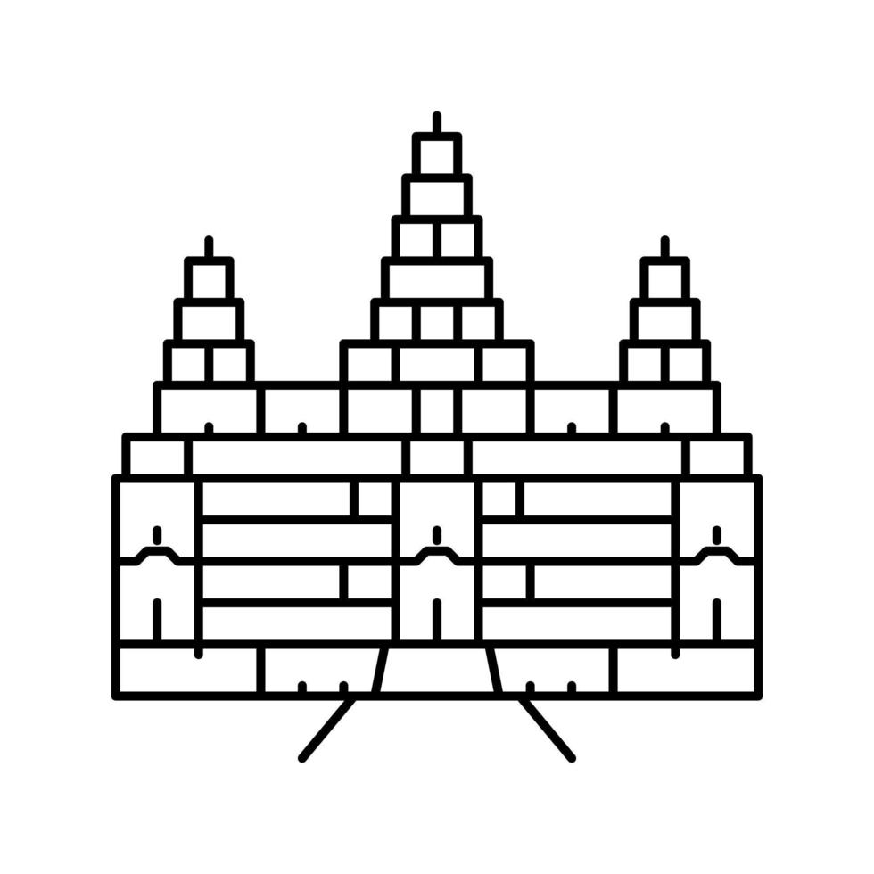 angkor wat line icon vector illustration