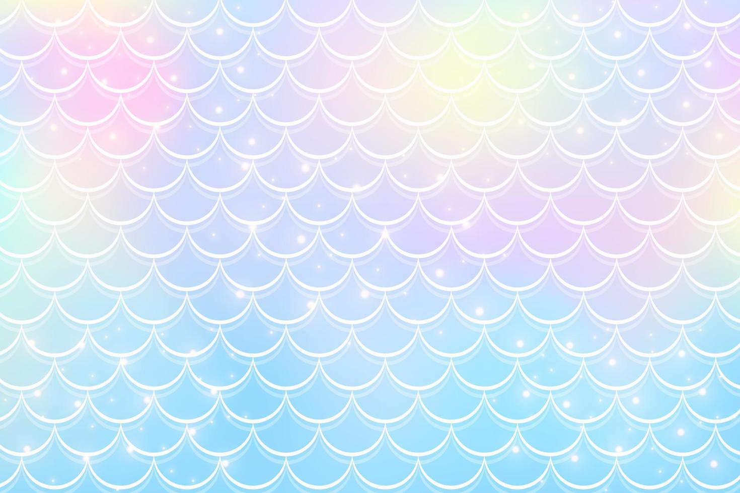 fondo holográfico de sirena en estilo de fantasía con escamas. textura de degradado rosa unicornio. telón de fondo vectorial kawaii de peces marinos. vector