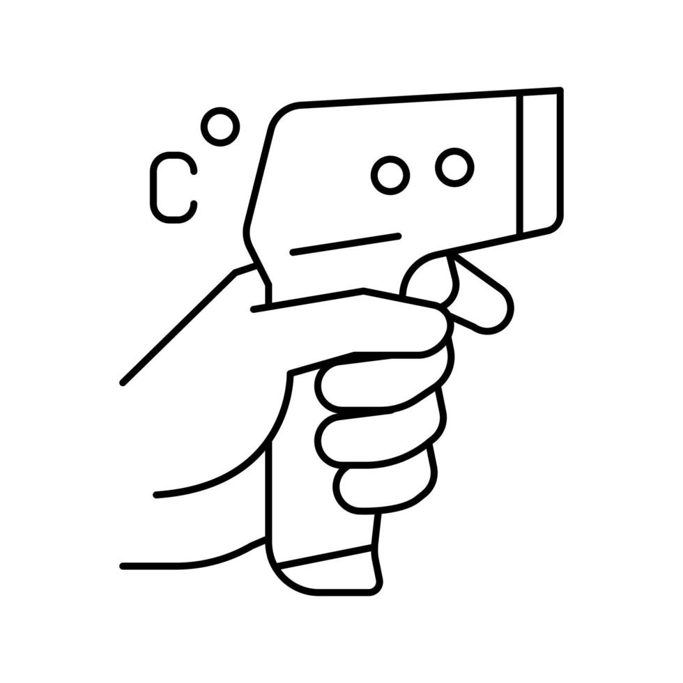 thermometer contactless line icon vector illustration