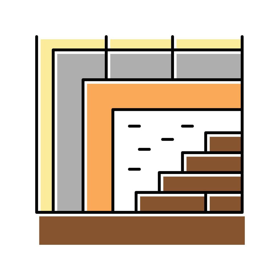 ilustración de vector de icono de color de estructura de pared