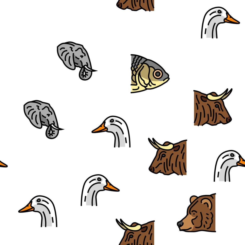 animal zoo nature wildlife vector seamless pattern