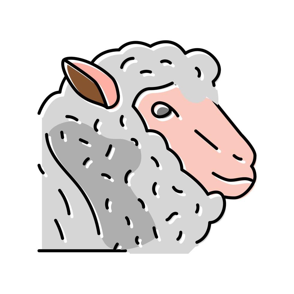 sheep animal zoo color icon vector illustration