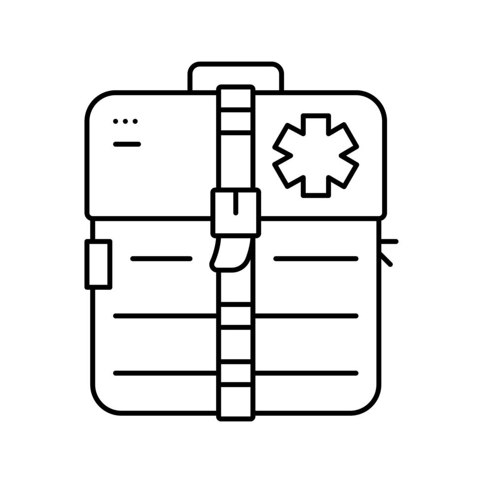 ilustración de vector de icono de línea de kit médico