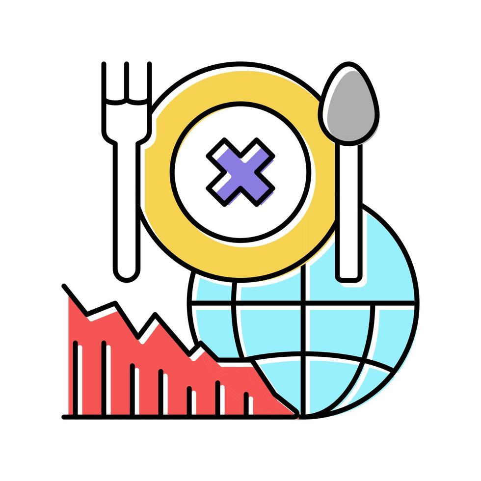 ilustración de vector de icono de color de problema social de alimentos
