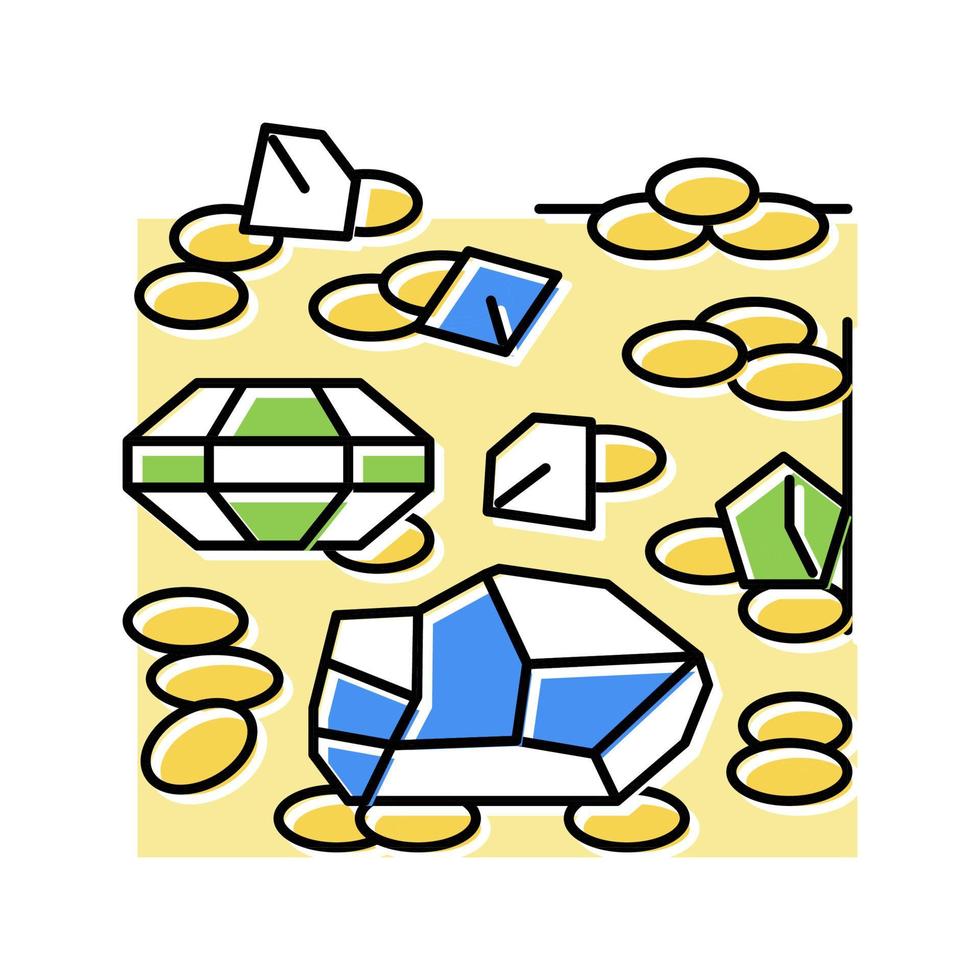 gema, piedra, color, icono, vector, ilustración vector