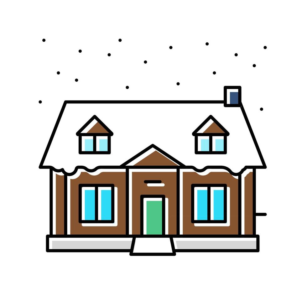 house winter color icon vector illustration