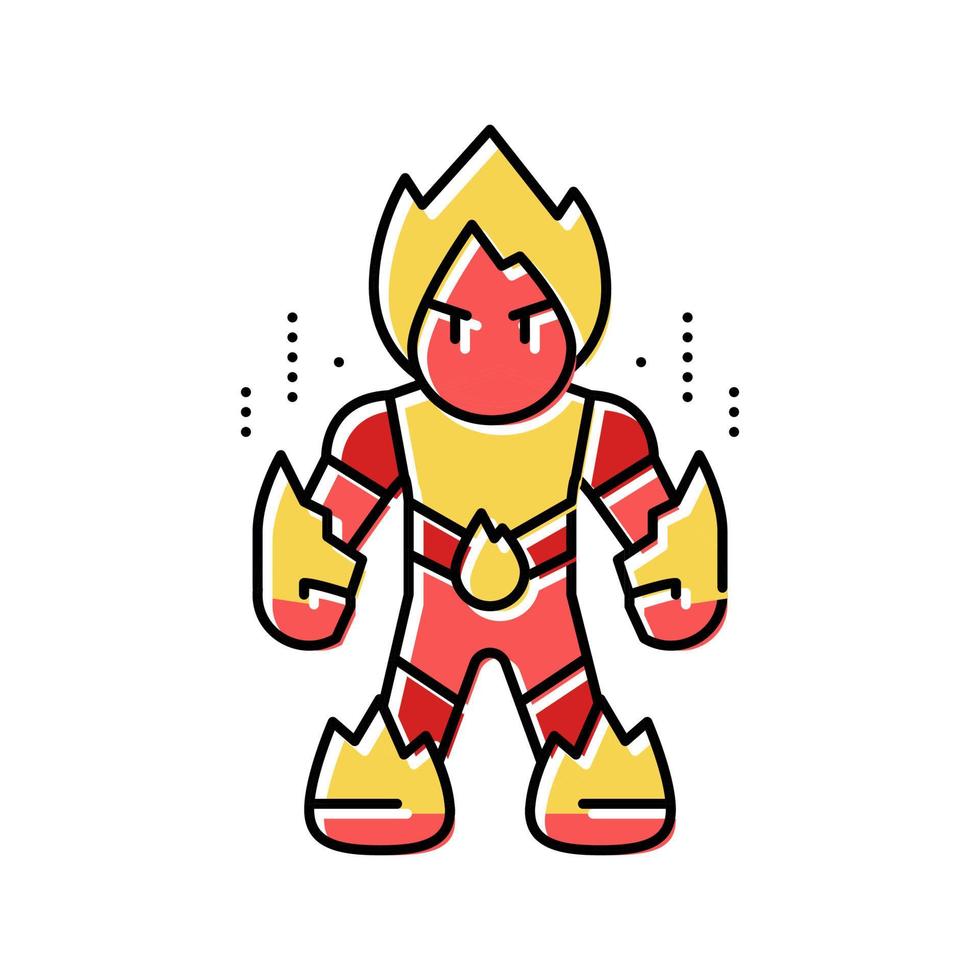 ilustración de vector de icono de color de monstruo de fuego