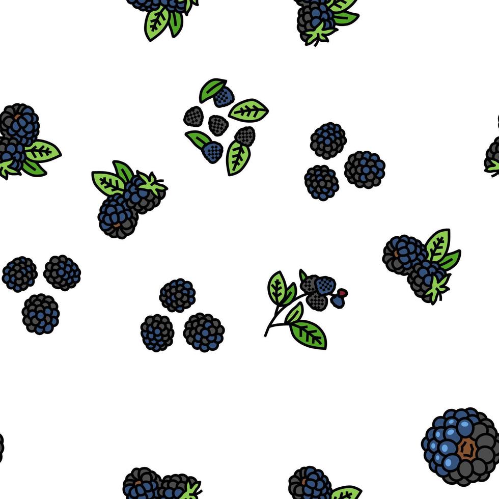 blackberry fruit berry comida negra vector de patrones sin fisuras