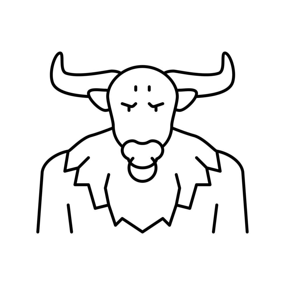 minotaur ancient greece line icon vector illustration