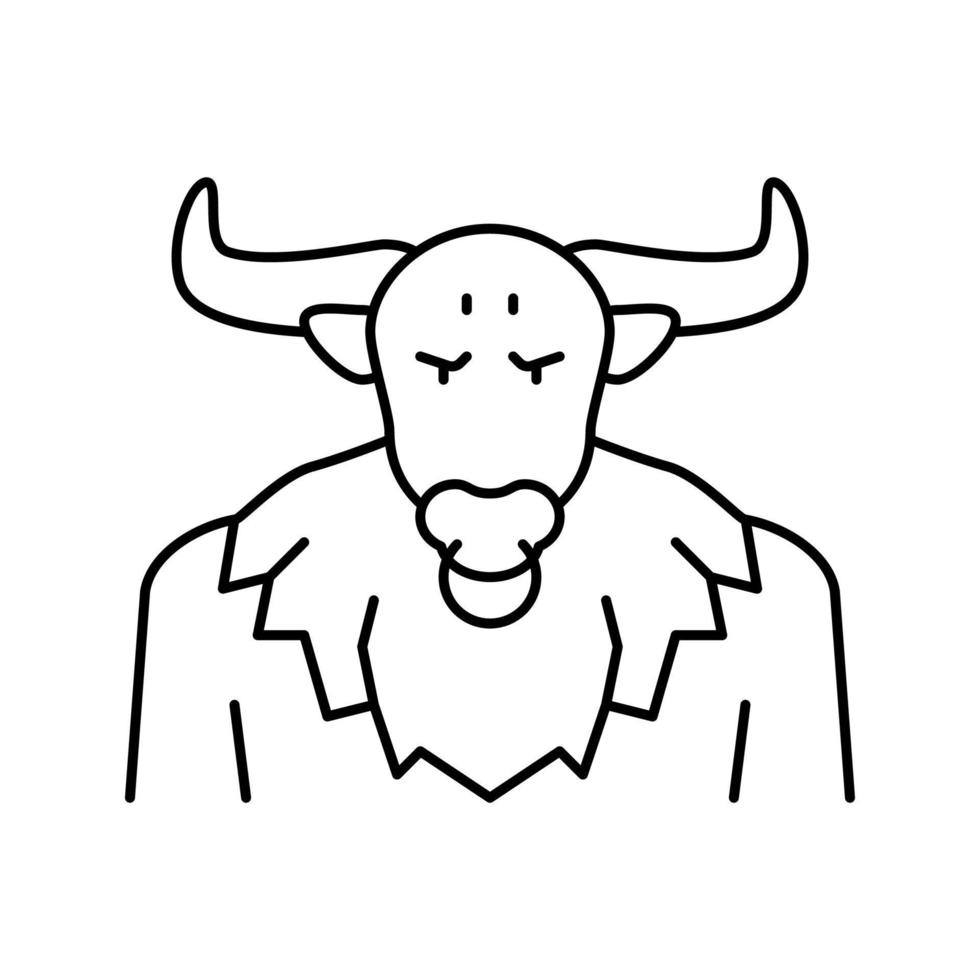 minotaur ancient greece line icon vector illustration