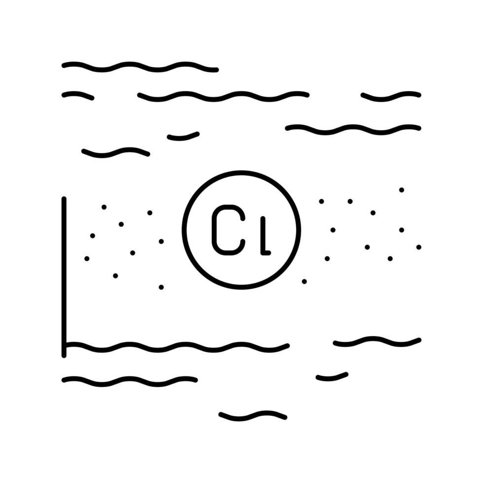 disinfection chlorin water line icon vector illustration