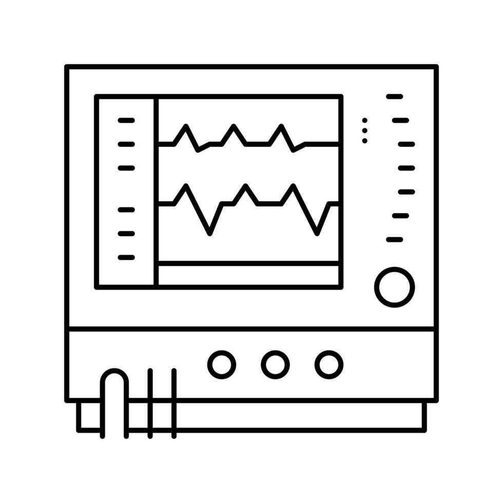 heart rate monitor line icon vector illustration