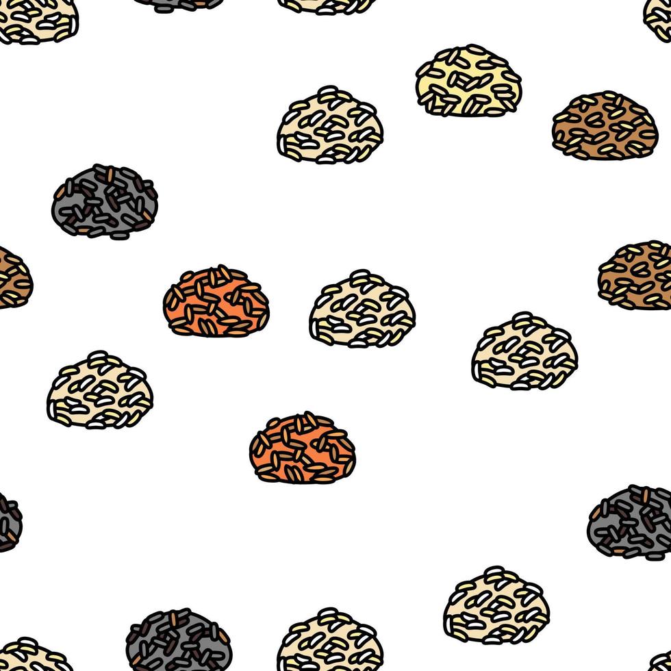 Rice For Preparing Delicious Food vector seamless pattern