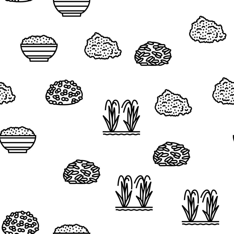 Rice For Preparing Delicious Food vector seamless pattern