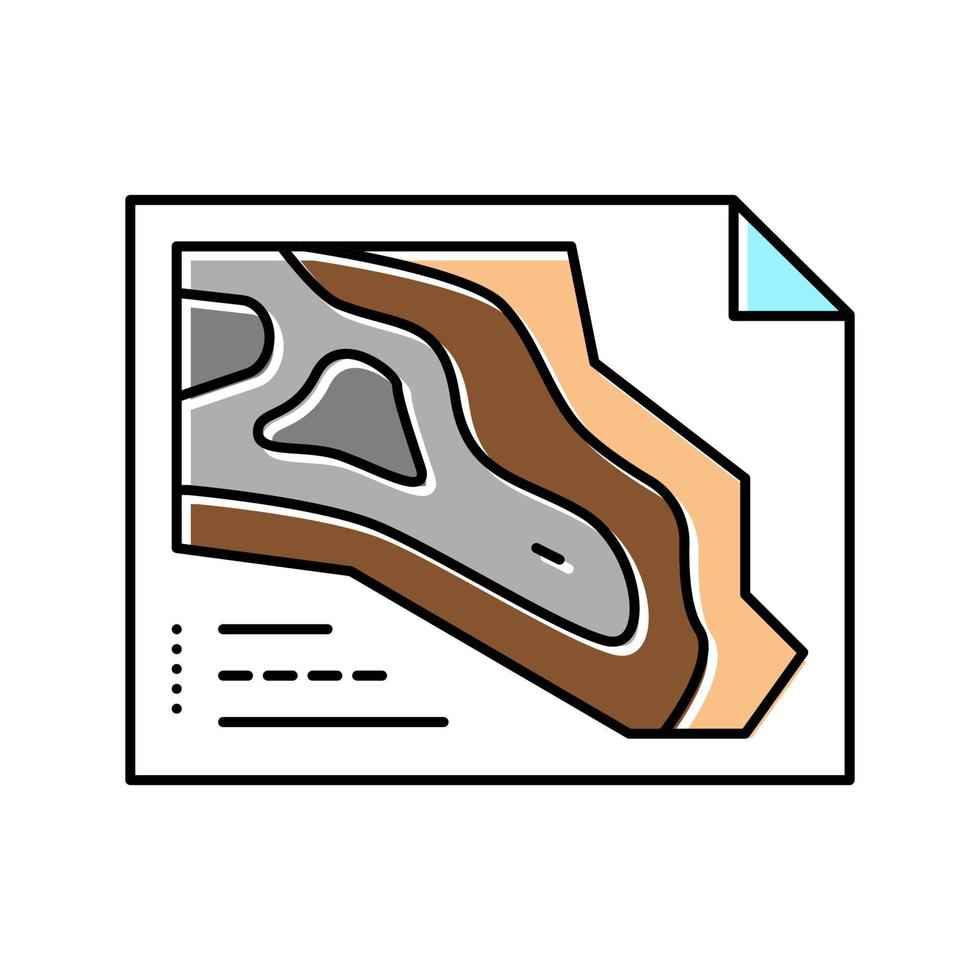 ilustración de vector de icono de color de minería de cantera de ingeniería y diseño
