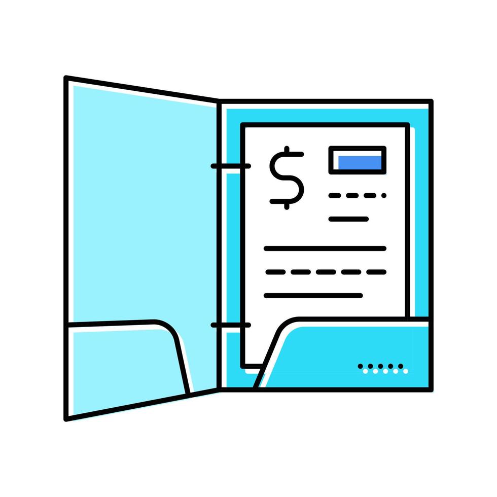 business folder color icon vector illustration