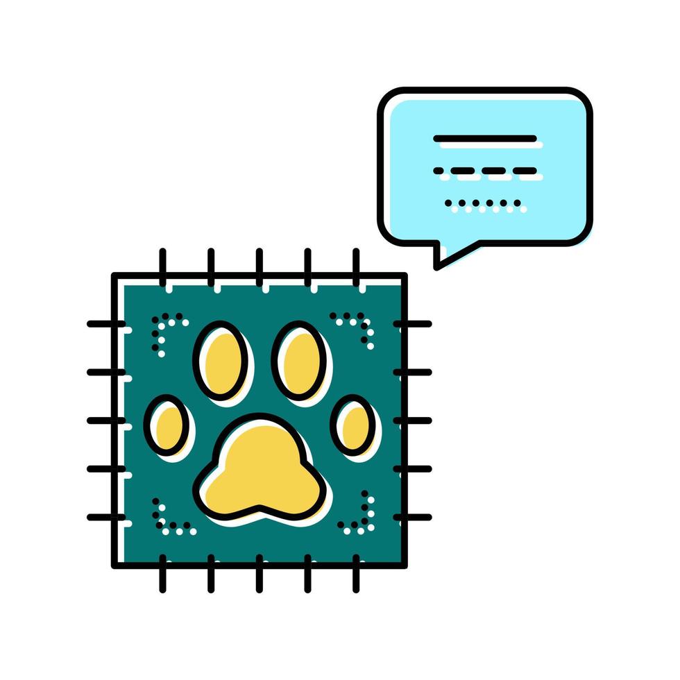 chip para ilustración de vector de icono de color de mascota