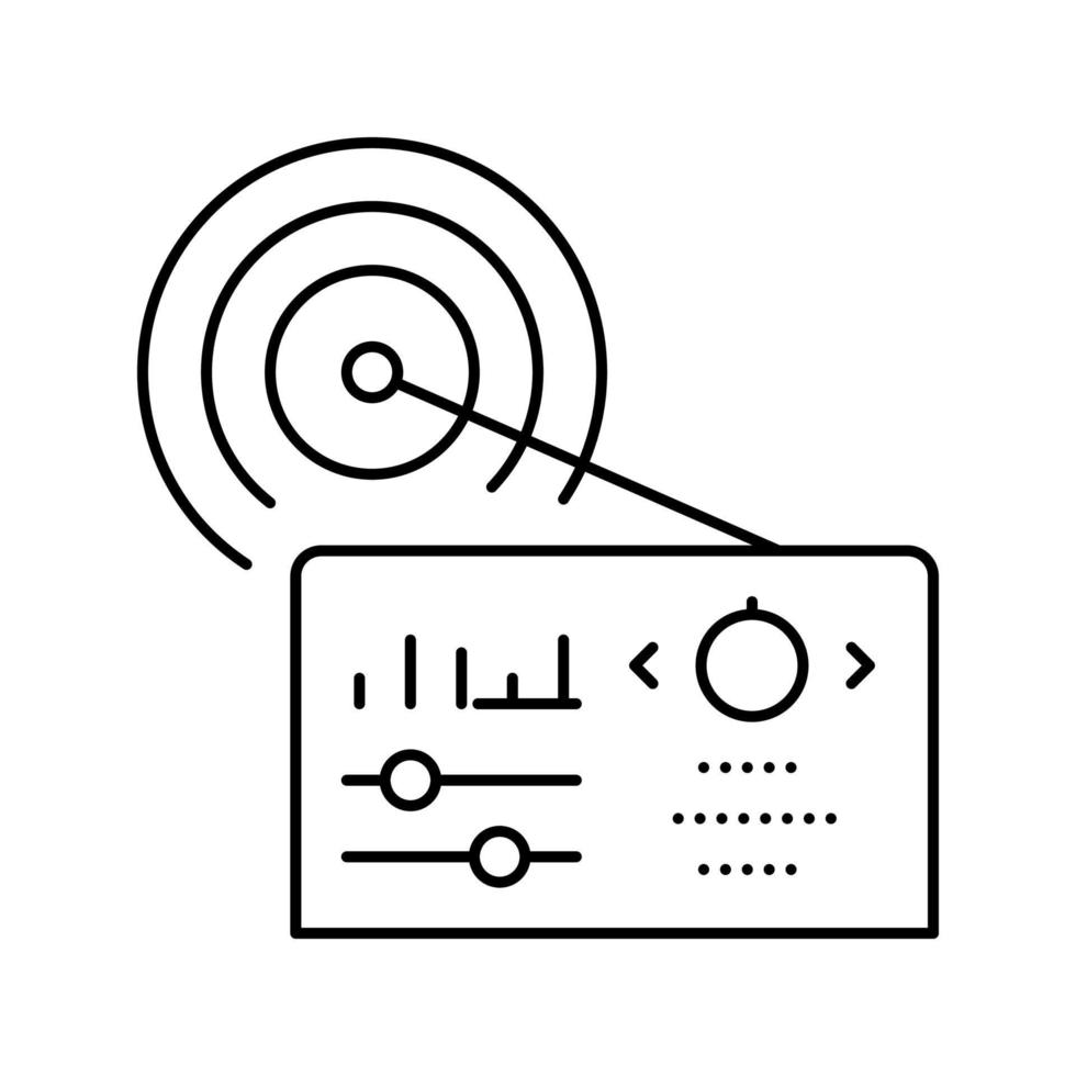 radio device line icon vector illustration