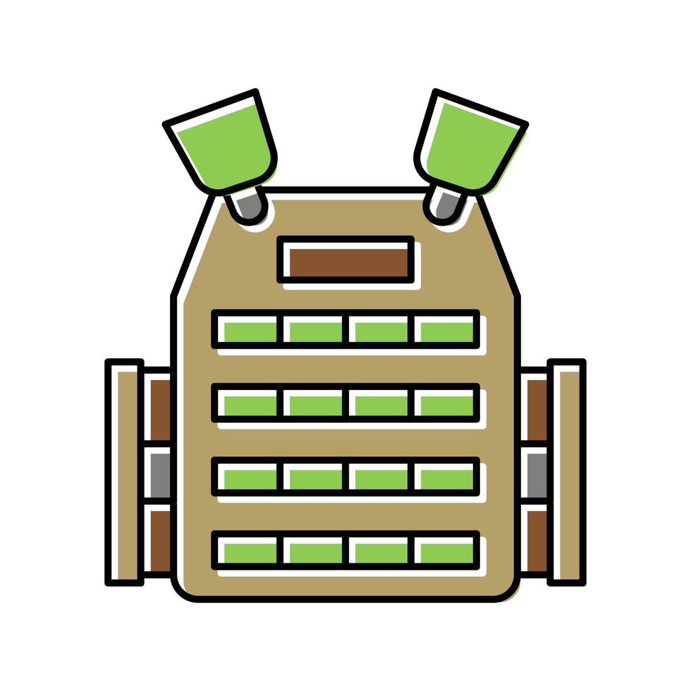 body armor color icon vector illustration