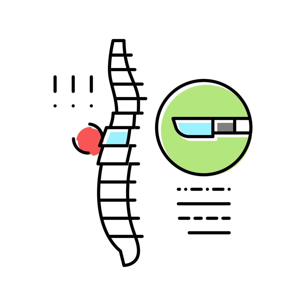 cirugía escoliosis color icono vector ilustración