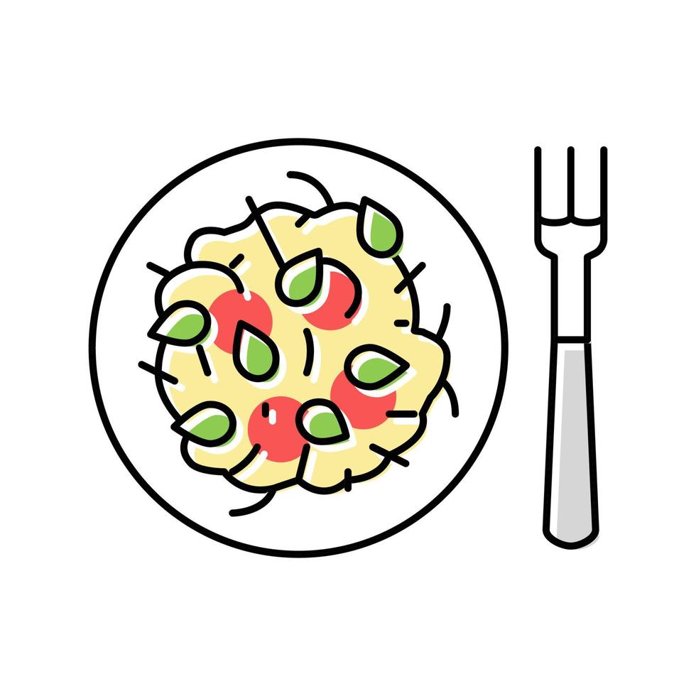 ilustración de vector de icono de color de pasta italiana