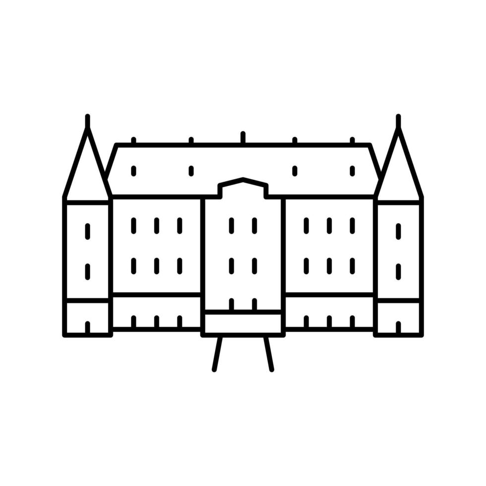 chateau casa línea icono vector ilustración