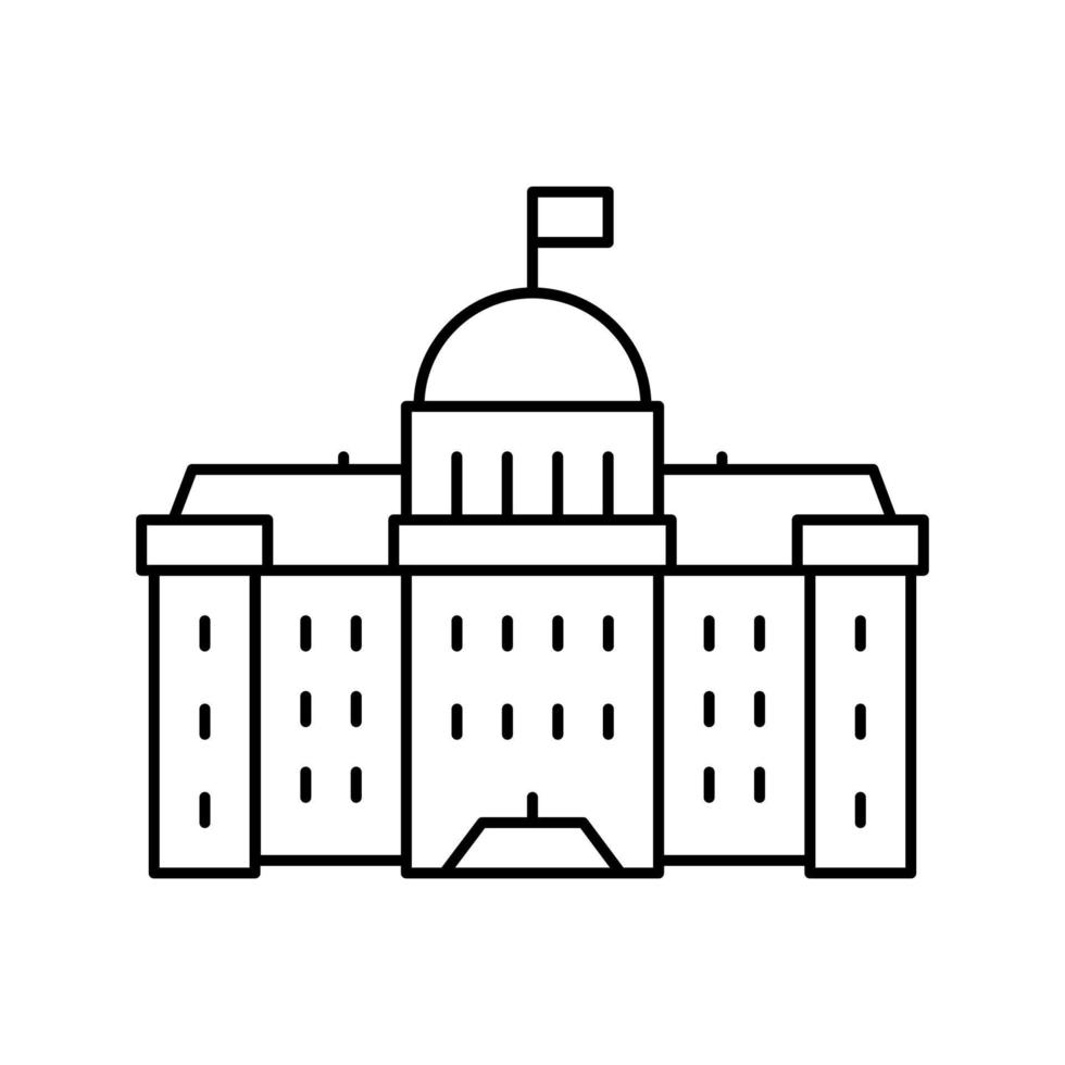 government building line icon vector illustration