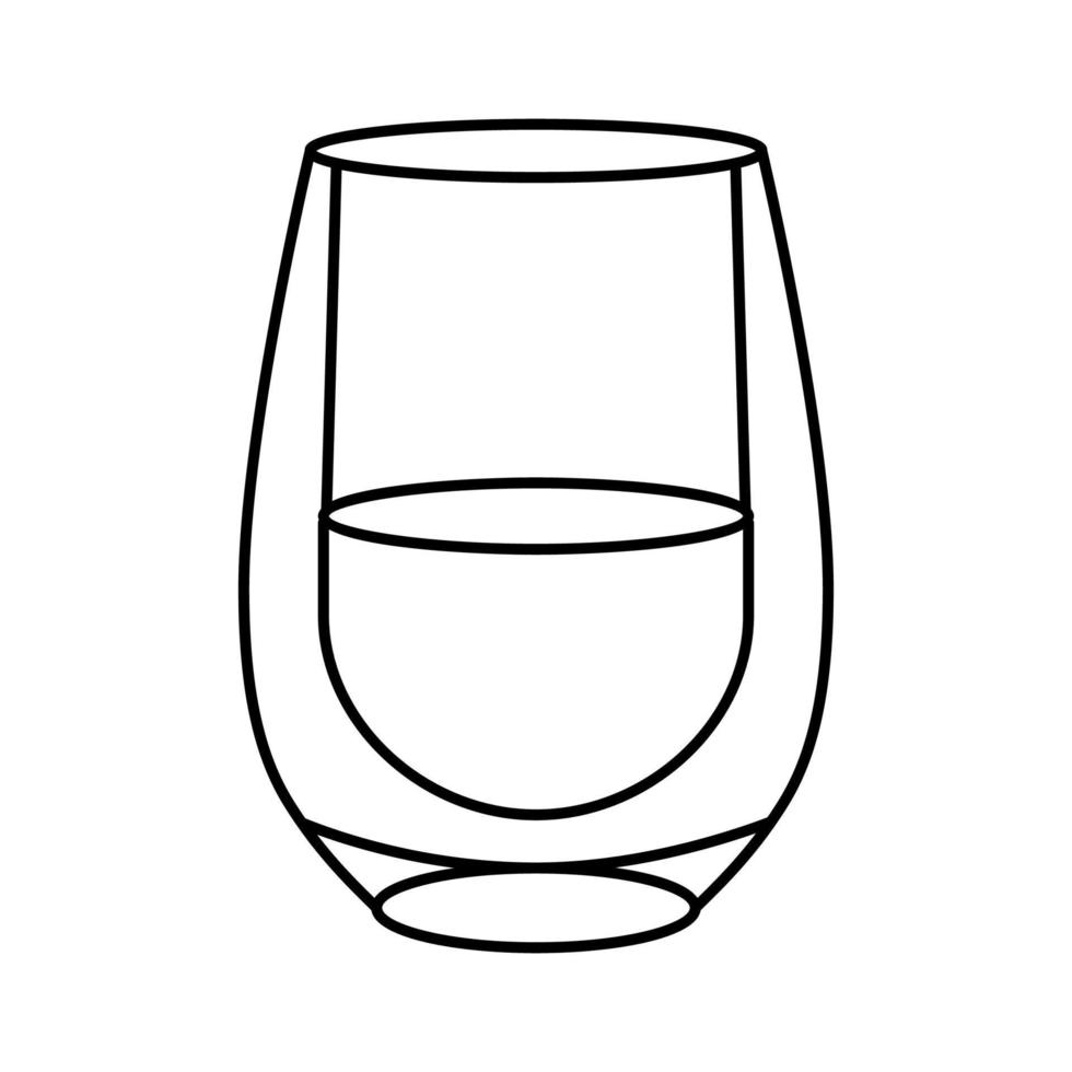 Ilustración de vector de icono de línea de copa de vino de champán