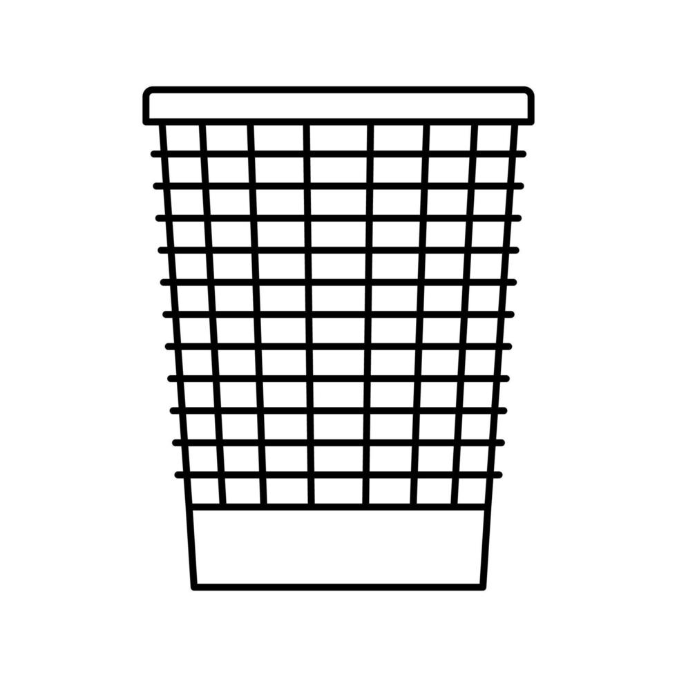 Ilustración de vector de icono de línea de basura de papelera de malla
