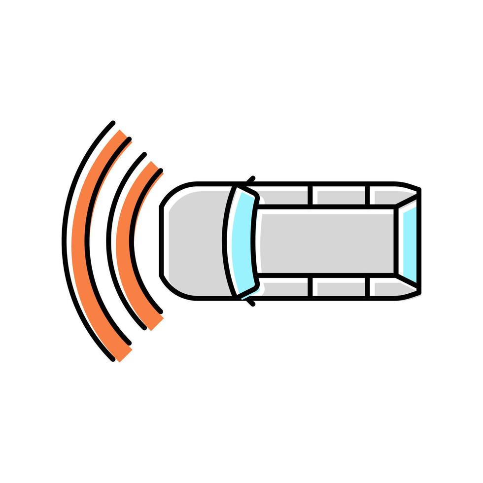 Ilustración de vector de icono de color de coche de control de crucero